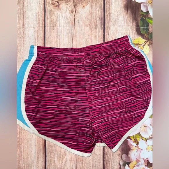 Nike Kids Pink and Blue Striped Shorts - Picture 2 of 3